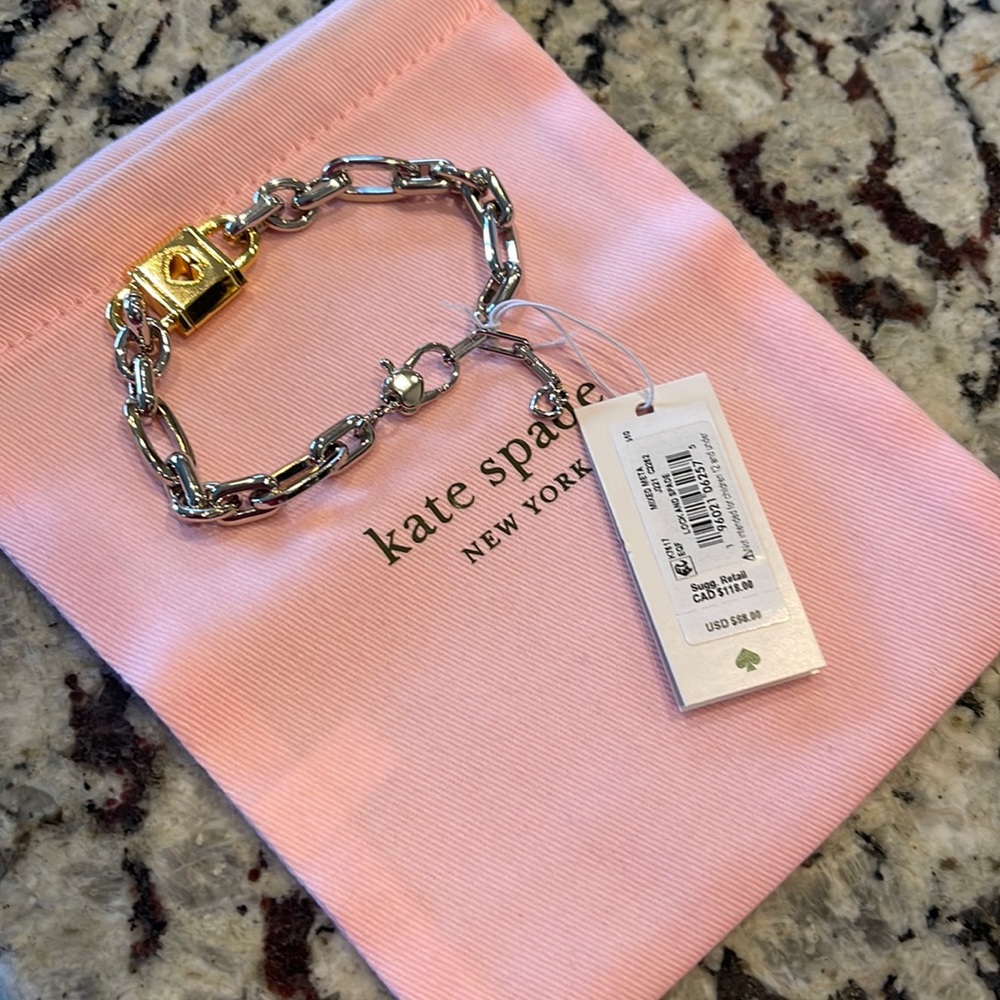 NWT Kate Spade Silver and Gold Bracelet